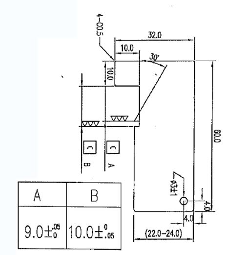 GO NO GO GAUGE FOR PEELING LENGTH  9.0-10.0