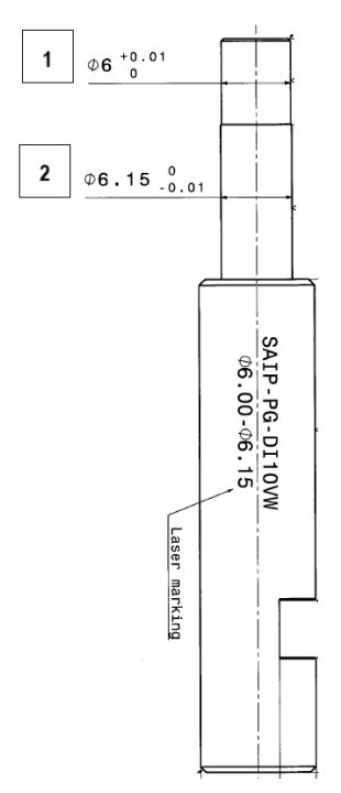Plug gauge SAIP-PG-DI10VW